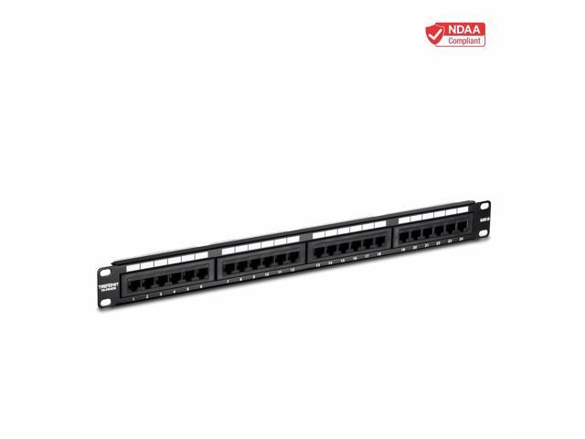 TRENDnet 24-Port Cat6 Unshielded Patch Panel, Wallmount or Rackmount, Compatible with Cat3,4,5,5e,6 Cabling, For Ethernet, Fast Ethernet, Gigabit...