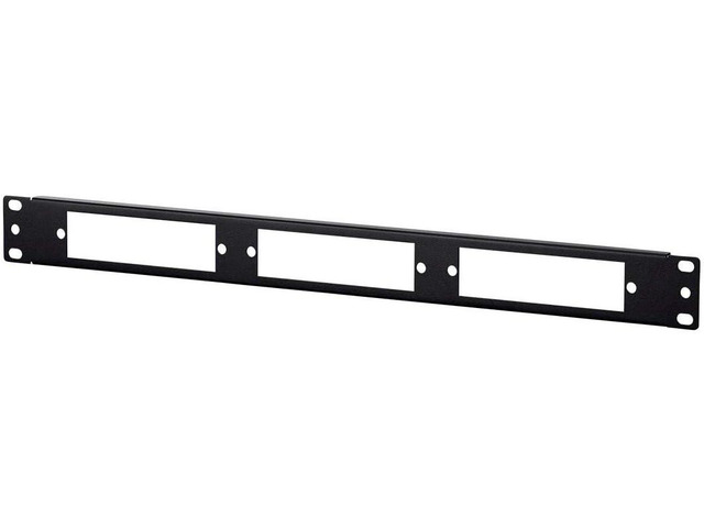 Monoprice Blank Fiber Patch Panel - 3Lgx Cassettes 1U, 16 Gauge Steel, 19 Inch, Black