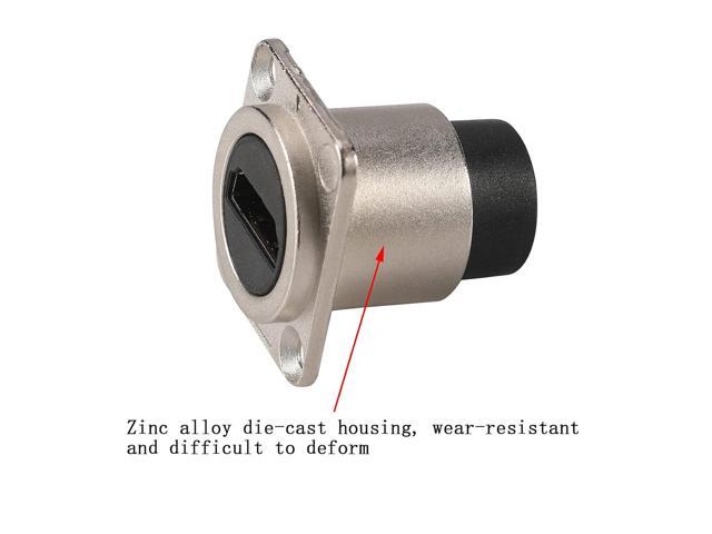 2PCS HDMI Waterproof Connector, Metal Shell M25 Panel Mounting Female to Female HDMI Bulkhead Coupler with Waterproof Dust Cap