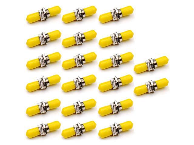 TEZONG 20 Pack ST Fiber Barrel Connector, ST to ST Bulkhead Coupler Singlemode Multimode Simplex Female Cable Connectors Adapter