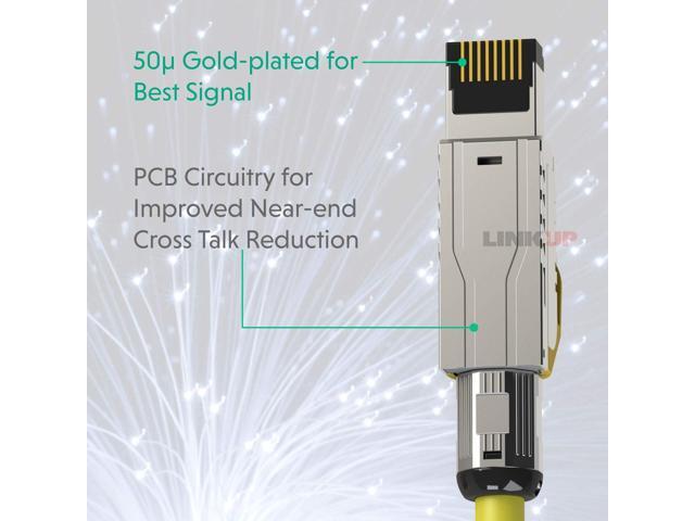 LINKUP Cat 8 Ethernet Cable Long Internet Cord High Speed LAN Connection RJ45 connectors Use with Cat 5/ Cat 6/ Cat 7 Optimal for Gaming