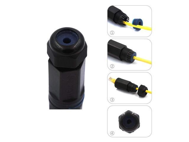 VCE Waterproof RJ45 Coupler IP67, CAT6/CAT5E/CAT5 Female to Female Coupler Connector Shielded 8Pin for Outdoor Ethernet LAN Cable, 2-Pack