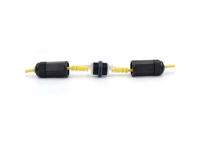 VCE Waterproof RJ45 Coupler IP67, CAT6/CAT5E/CAT5 Female to Female Coupler Connector Shielded 8Pin for Outdoor Ethernet LAN Cable, 2-Pack