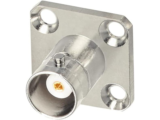 Superbat BNC Connectors BNC Female Jack 4 Hole Flange Panel Chassis Mount Coaxial Solder Connector 5pcs