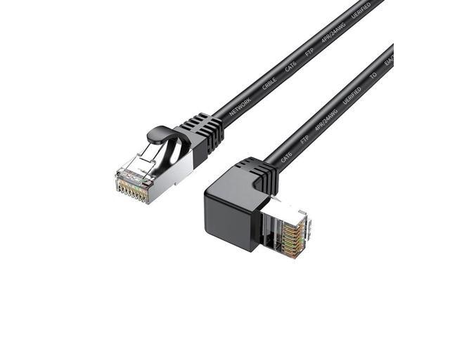 CAT6 Ethernet Patch Cable Shielded 90 Degree Upward Right Angled RJ45 LAN Cable Gigabit Network Cord,Bandwidth up to 250MHz 1Gbps for PC, Router,...