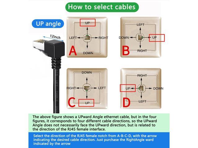 CAT6 Ethernet Patch Cable Shielded 90 Degree Upward Right Angled RJ45 LAN Cable Gigabit Network Cord,Bandwidth up to 250MHz 1Gbps for PC, Router,...