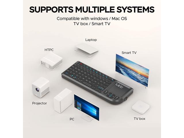 Mini Wireless Keyboard, 2.4G/Bluetooth 5.1 Dual Mode Rechargeable Portable for Steam Deck, Fire TV Stick, Raspberry Pi, Field Service, IT...