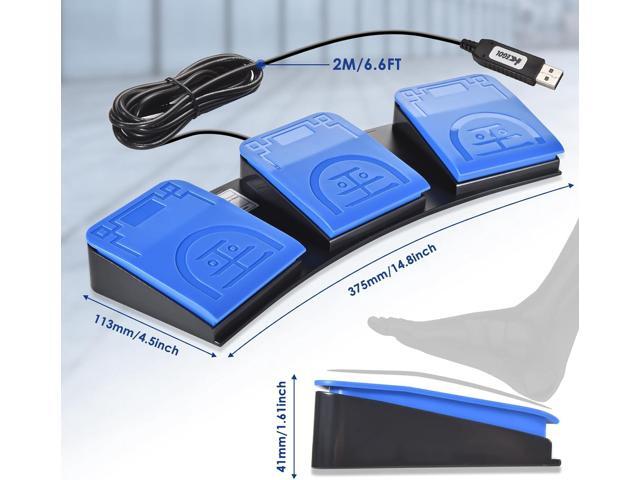 iKKEGOL 2023 Upgraded USB Foot Pedal Switch PC Triple Footswitch - Hands-Free Control Customized Programmable Keyboard Mouse Hotkey for Gaming...