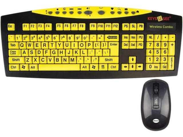Keys-U-See Wireless Large Print Keyboard and Wireless Mouse Bundle Set (Keys U See). Find Nano USB Receiver Located Inside Mouse Battery Compartment.