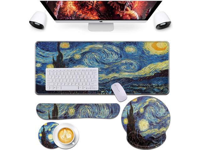 Keyboard Wrist Rest and Mouse Pad Wrist Support Set,Ergonomic Memory Foam Wrist Pad & Non Slip Base for Home Office Working Studying Easy...