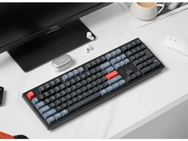 Keychron K10 Pro QMK/VIA Custom Wireless Mechanical Keyboard, Hot-Swappable Full Size 108 Keys Programmable White LED Backlit Brown Switch,...