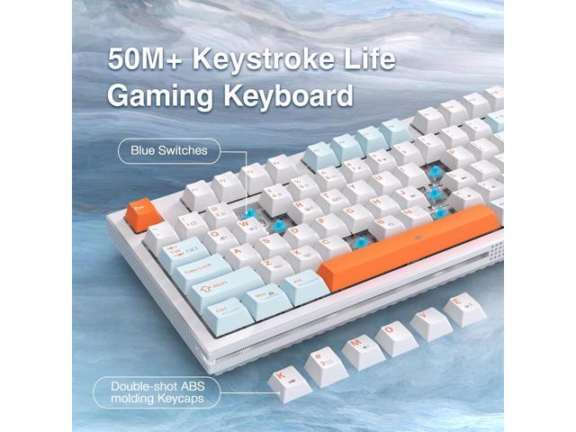 KEMOVE K87SE Mechanical Gaming Keyboard, TKL 87 Keys Compact Wired Gaming Keyboard, LED Backlit, Programmable Keys, Full Anti-ghosting, Double-Shot...