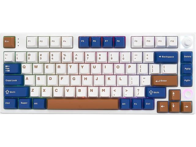 KS75T 75% Mechanical Keyboard with Volume Knob, Tri-Mode Hot Swappable Gaming Keyboard, RGB Backlit, Bluetooth, 2.4G Connection with Silver Switches