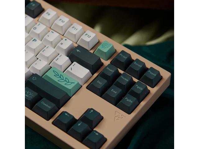 133 Keys Dye Sub PBT Keycaps Cherry Profile Green Botanical Keycaps Set Fit for 60% 65% 75% 95% Mechanical Keyboard Cherry Mx Switches