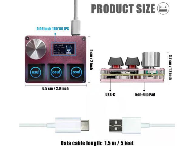 SayoDevice O3C OSU Keyboard Rapid Trigger Hall Switches Magnetic Linear Switches Keyboard with Knob and Screen,Copy Paste,Shotcut,Macro Hotswap...