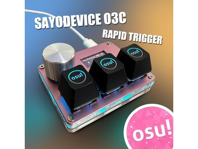 SayoDevice O3C OSU Keyboard Rapid Trigger Hall Switches Magnetic Linear Switches Keyboard with Knob and Screen,Copy Paste,Shotcut,Macro Hotswap...