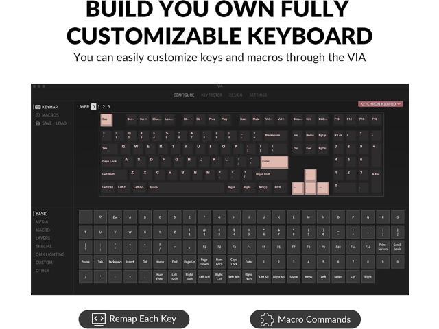 Keychron K10 Pro Wireless Custom Mechanical Keyboard, Full-Size QMK/VIA Programmable Bluetooth/Wired White Backlight with Hot-swappable Keychron...