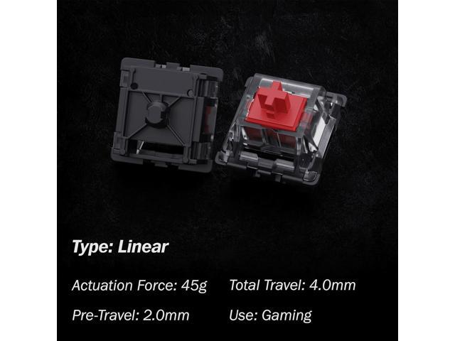 Gateron KS-15 Optical Switches for MX Mechanical Gaming Keyboard 45g Force Linear Clear Top RGB Switches for Backlit Keyboard (65 PCS, Red)