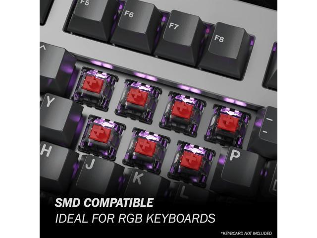 Gateron KS-15 Optical Switches for MX Mechanical Gaming Keyboard 45g Force Linear Clear Top RGB Switches for Backlit Keyboard (65 PCS, Red)