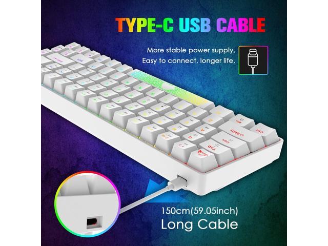 60% Mechanical Gaming Keyboard and Mouse Combo RGB Backlight Ergonomic Anti-ghosting 68 Keys 6400DPI Silent Honeycomb Mice Type-C Wired for...