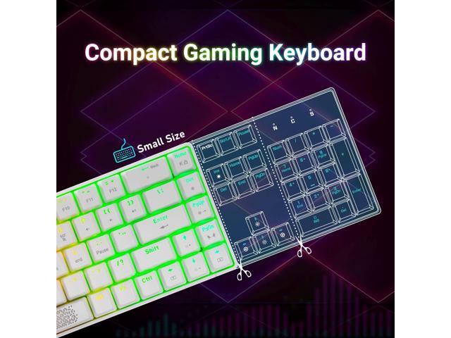 60% Mechanical Gaming Keyboard and Mouse Combo RGB Backlight Ergonomic Anti-ghosting 68 Keys 6400DPI Silent Honeycomb Mice Type-C Wired for...