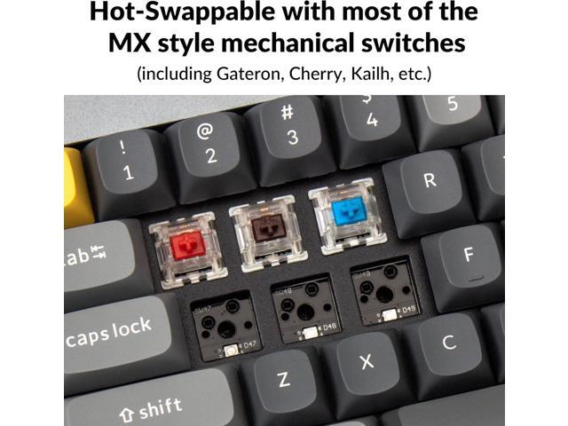 Keychron Q7 Wired Custom Mechanical Keyboard, 70% Layout QMK/VIA Programmable Macro with Hot-swappable Gateron G Pro Red Switch Double Gasket...