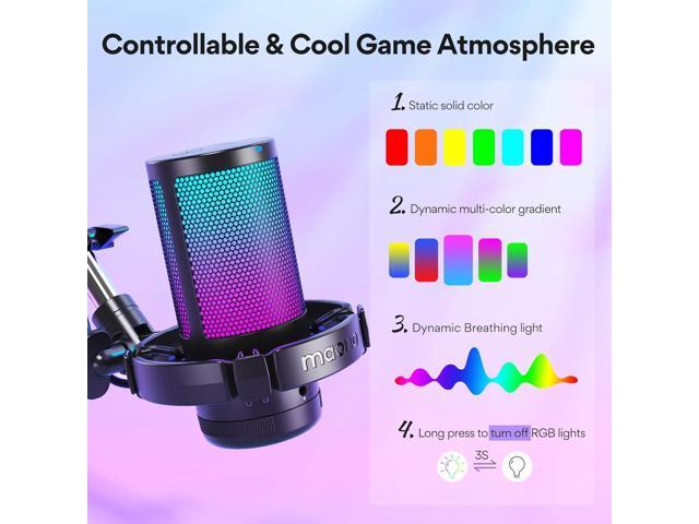 MAONO Gaming USB Microphone, Noise Cancellation Condenser Mic with Mute, Gain, Monitoring, Boom Arm Mic for Streaming, Podcast, Twitch, YouTube,...