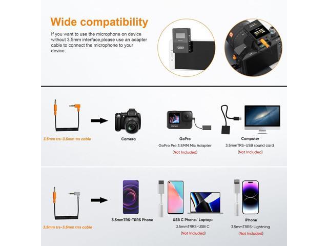 COMICA BoomX-D2 Wireless Lavalier Microphone, 2.4G Dual Lapel Mic with 2 Transmitters, Noise Cancellation, 656ft Range, Compatible with iPhone,...
