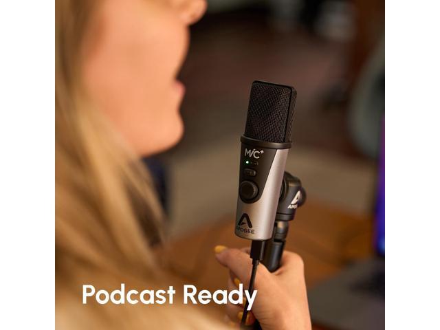 Apogee MiC Plus - Studio Quality USB Microphone with Cardioid Condenser Mic Capsule, Built In Mic Pre-Amp & Zero-Latency Headphone Output