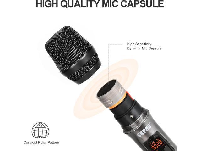 Wireless Microphone Multi-Purpose Set with Compact Receiver, Mute. and Battery Indicator for Singing, DJ, Speech, Classroom, Church and Karaoke...