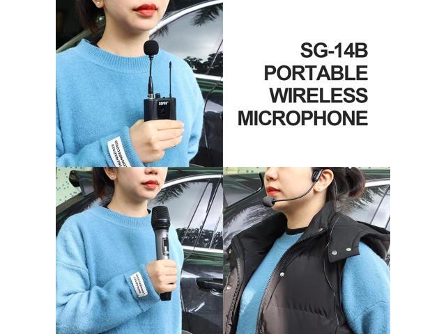 Wireless Microphone Multi-Purpose Set with Compact Receiver, Mute. and Battery Indicator for Singing, DJ, Speech, Classroom, Church and Karaoke...