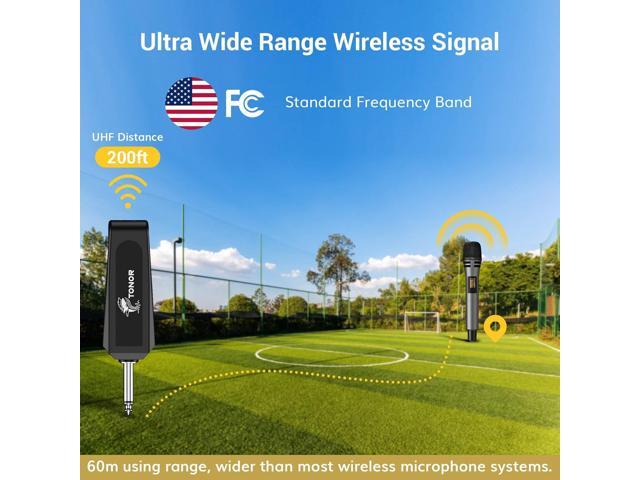 TONOR Wireless Microphones, UHF Dual Karaoke Microphone System, Microfonos Inalambricos with Rechargeable Receiver, Cordless Dynamic Mic Micro Set...
