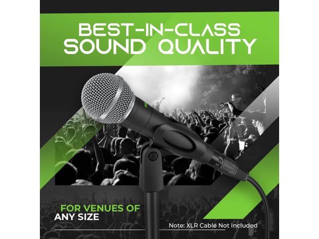 GEARit Dynamic Cardioid Vocal Stage Microphone with On/Off Switch and Mic Clip (Cables Sold Separately) - 4 Pack