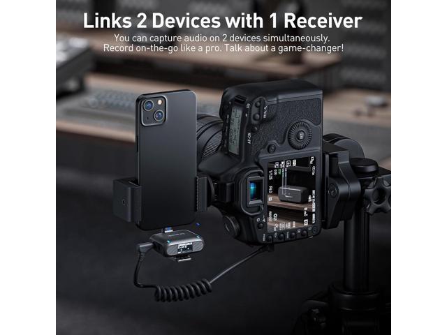 Saramonic BLINK500B2+ Wireless Lavalier Microphone for iPhone Android Type-C Smartphone Camera, 492ft Range, 20h Battery Life, Clip on Wireless...