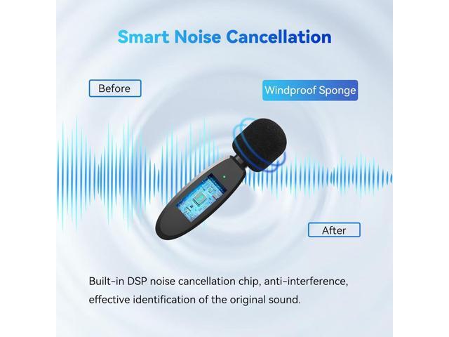MAXTOP 393FT Wireless Lavalier Microphone - 2.4G Double Mics with Noise Reduction for iPhone, Android, Camera - Pro Lav Mic for Video, Interview, Vlog