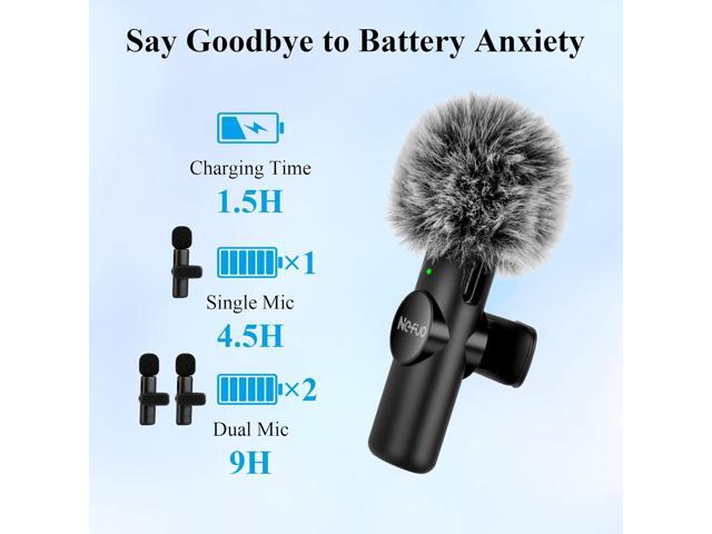 2 Pack Type C Mini Wireless Lavalier Microphone for iPhone 15 & Android Devices, Crystal Clear Sound Quality with Noise Reduction Lapel Microphone...