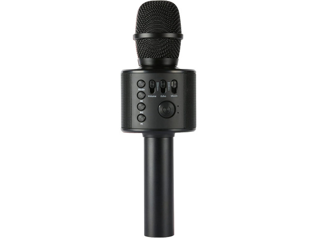 Core Innovations Wireless Bluetooth Karaoke Microphone with Built-in Speakers + HD Recording, Portable Handheld Mic Black