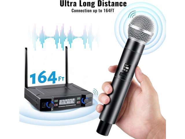 Wireless Microphone for Handheld Wireless Mic System Professional Cordless Microphone for Singing Meeting Church Wedding Party