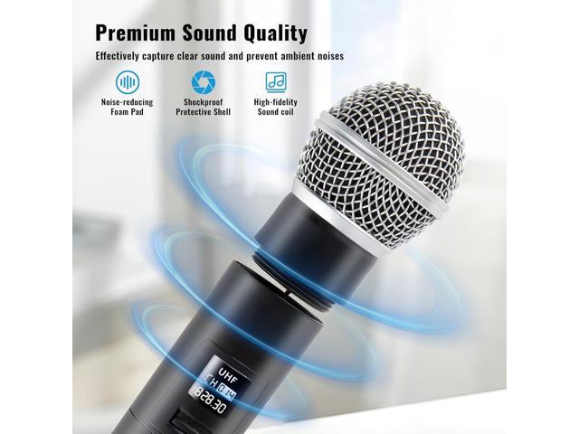 Wireless Microphone for Handheld Wireless Mic System Professional Cordless Microphone for Singing Meeting Church Wedding Party