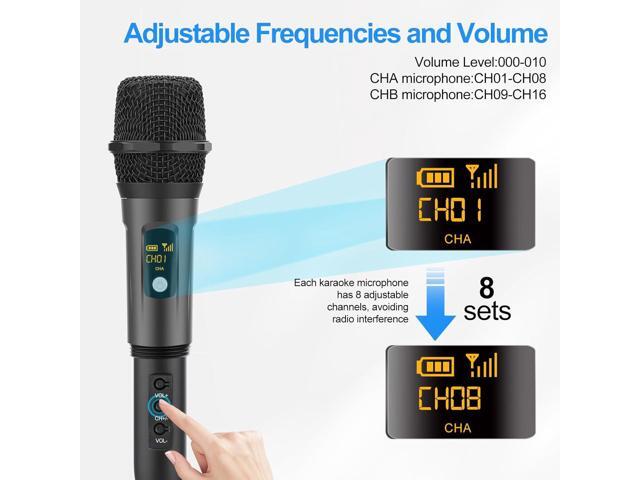 Aveek Wireless Microphone for Karaoke, Professional Handheld Microphone for Singing with Rechargeable Receiver, Cordless Karaoke Mic for Speaker,...