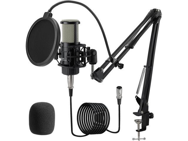 ALABS XLR Condenser Microphone, Professional Cardioid Recording Microphone Kit with 25mm Diaphragm for Streaming, Podcasting, Singing, Vocal,...