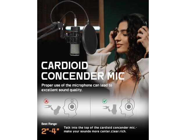 ALABS XLR Condenser Microphone, Professional Cardioid Recording Microphone Kit with 25mm Diaphragm for Streaming, Podcasting, Singing, Vocal,...