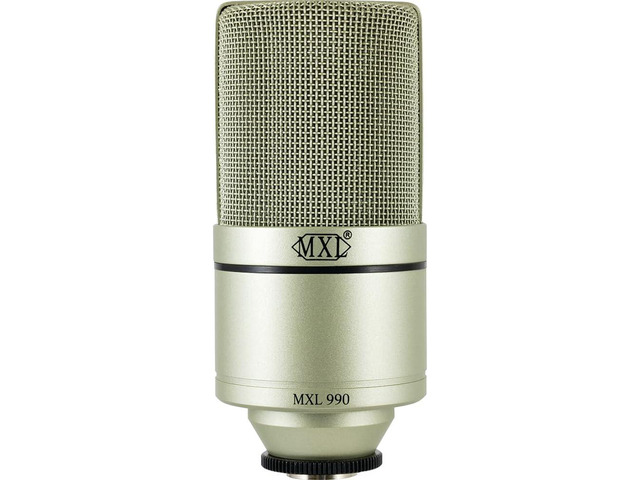 MXL 990 Condenser Microphone for Podcasting, Singing, Home Studio Recording, Gaming & Streaming Detailed Sound XLR Large Diaphragm (Champagne)