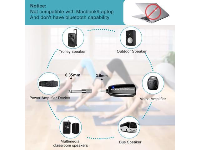 XIAOKOA 2.4G Wireless Microphone Headset, 50m Stable Transmission, Dual Micro USB Charging, Compatible with PA Systems