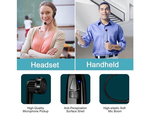 XIAOKOA 2.4G Wireless Microphone Headset, 50m Stable Transmission, Dual Micro USB Charging, Compatible with PA Systems