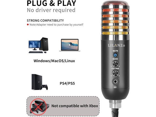 USB Condenser Microphone for PC PS4, PS5 Streaming Singing Podcast Studio, Computer Cardioid Gaming Mic Kit for Recording YouTube with Boom Arm...