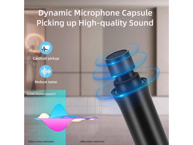 UHF Wireless Microphone Systems, 4 Channels Cordless Handheld Dynamic Mic Set, Auto Connect 300ft Range Transmission for Singing,, DJ Party,...
