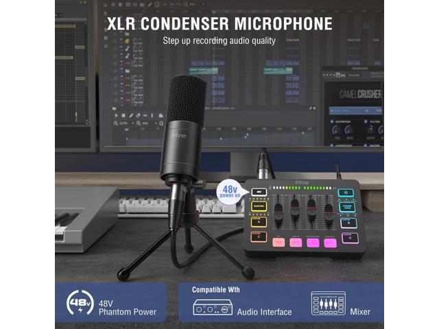 FIFINE XLR Microphone, Condenser Podcast Mic for Recording, Vocal, Voice-Over Streaming, Podcast, Singing, Cardioid Studio Microphone, Metal...