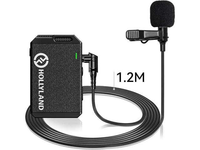 Hollyland External Clip On Lavalier Microphone with 3.5mm Audio Jack, Compatible with Lark Max Microphone System-Black, (1 Pack)