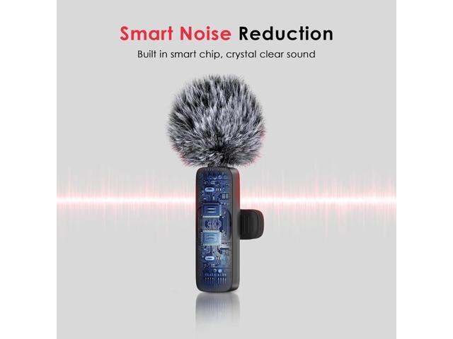 3 in 1 Wireless Microphone for iPhone, Android, Camera, USB-C Microphone, Wireless Lavalier Microphone, Mini Microphone, Noise Canceling Lapel Mic...